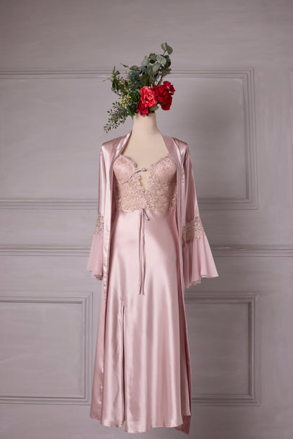 Pale Pink Nightdress and Dressing Gown