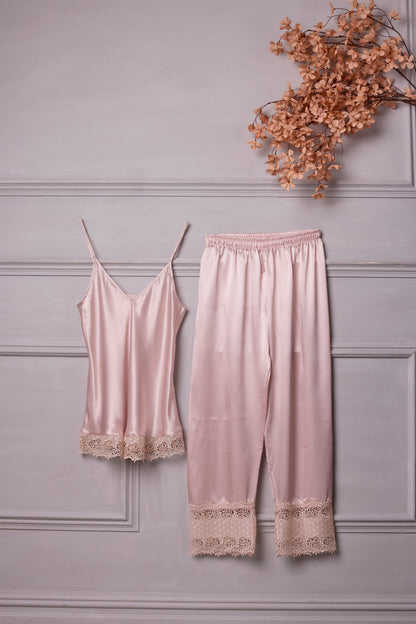 Pale pink 3 piece Cami Set - Trousers