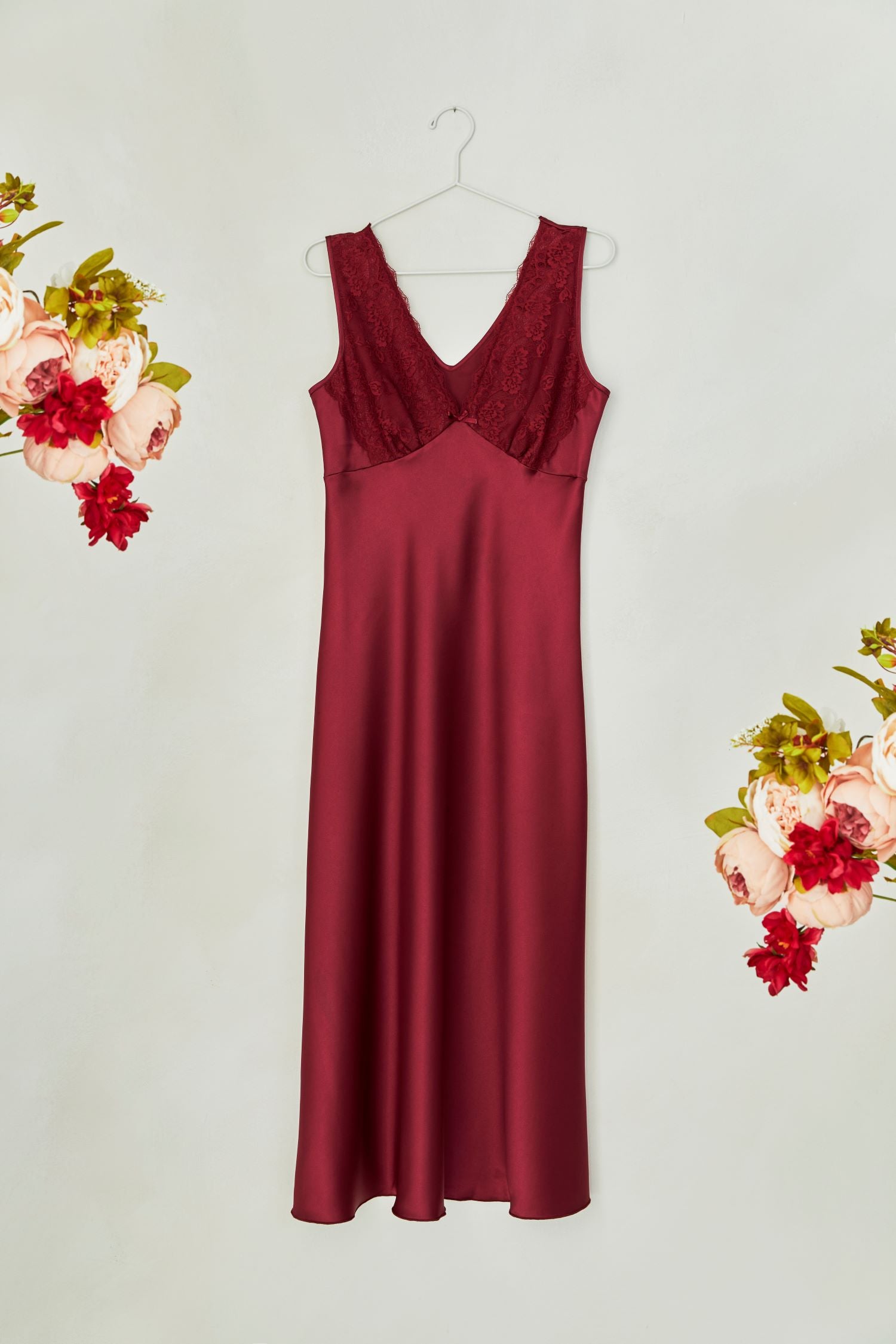 Maroon nighty hot sale gown set